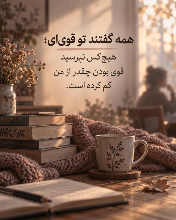 خسته از قوی بودن؛ ۱۰۰ متن و جمله برای وقتی دیگر توان ادامه دادن نداری 6 متن برای زنی که از قوی بودن خسته شده