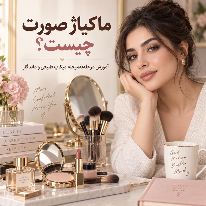 ماکیاژ صورت چیست؟ آموزش مرحلهبهمرحله میکاپ طبیعی و ماندگار 1 ماکیاژ صورت چیست؟ آموزش مرحلهبهمرحله میکاپ طبیعی و ماندگار