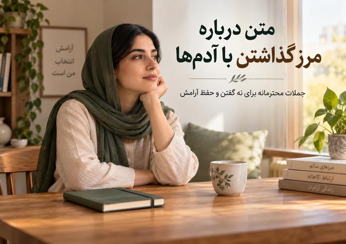 متن درباره مرز گذاشتن با آدمها؛ جملات محترمانه برای نه گفتن و حفظ آرامش 1 متن درباره مرز گذاشتن با آدم ها و خسته شدن از راضی کردن دیگران