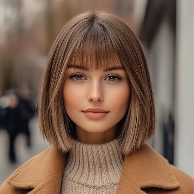 مدل موی مصری کوتاه قهوه‌ای با چتری پر