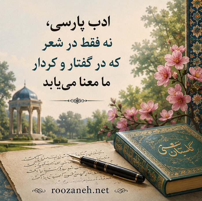 عکس نوشته تبریک روز ادب پارسی (۲۰ عکس ادبی مخصوص استوری و پروفایل) 13 عکس پروفایل تبریک ادبی فارسی