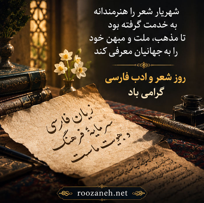 عکس نوشته تبریک روز ادب پارسی (۲۰ عکس ادبی مخصوص استوری و پروفایل) 4 عکس پروفایل تبریک ادبی فارسی