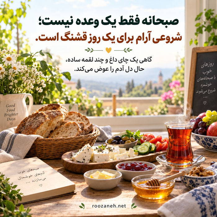 متن استوری برای صبحانه
