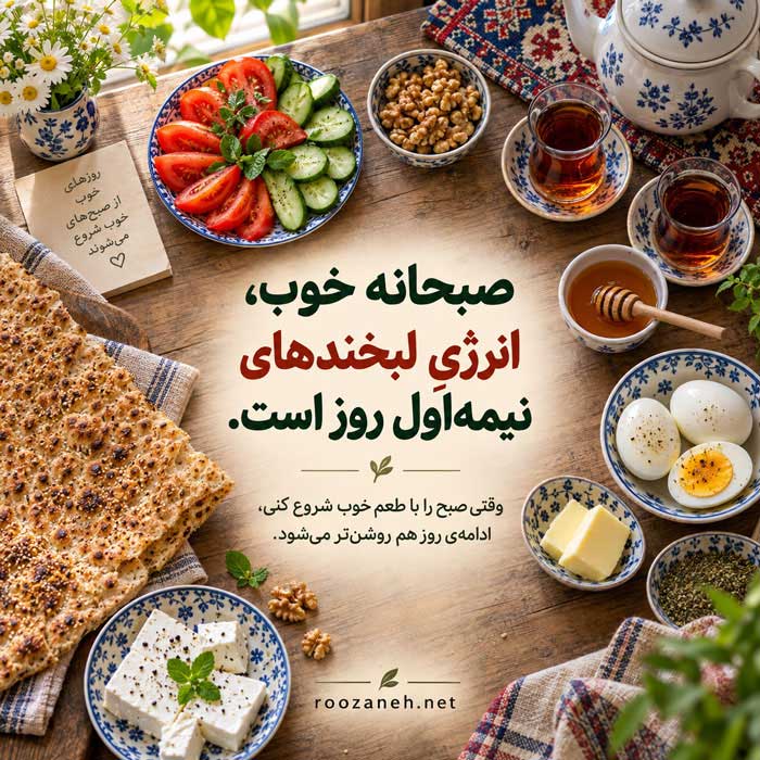 متن استوری برای عکس صبحانه