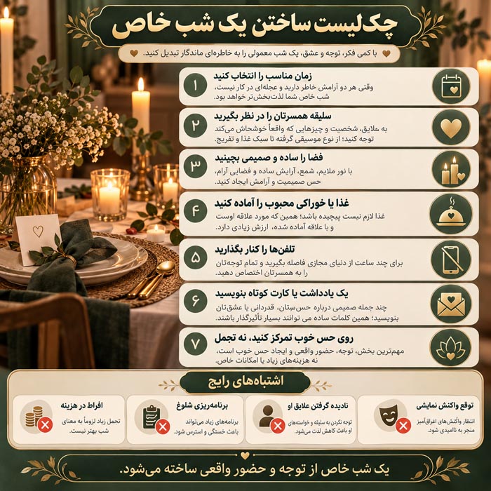 ۳۵ ایده رمانتیک برای سورپرایز کردن شوهر و ساختن یک شب خاص