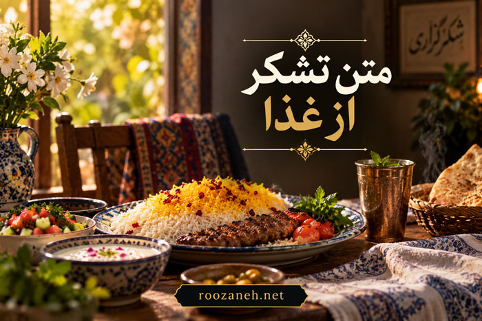 متن تشکر از غذا / جملات زیبا برای قدردانی از آشپزی مادر، همسر و رستوران 1 متن تشکر از غذا / جملات زیبا برای قدردانی از آشپزی مادر، همسر و رستوران