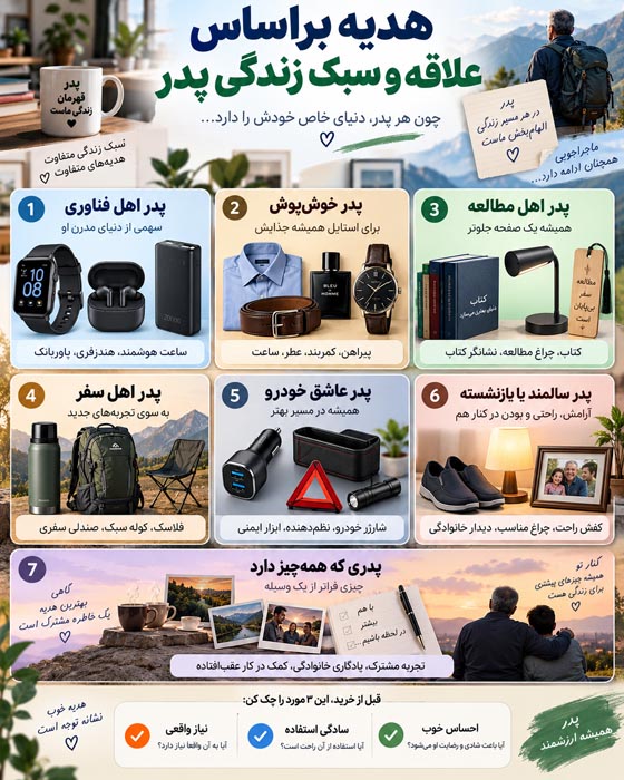 هدیه تولد بر اساس علاقه و سبک زندگی پدر