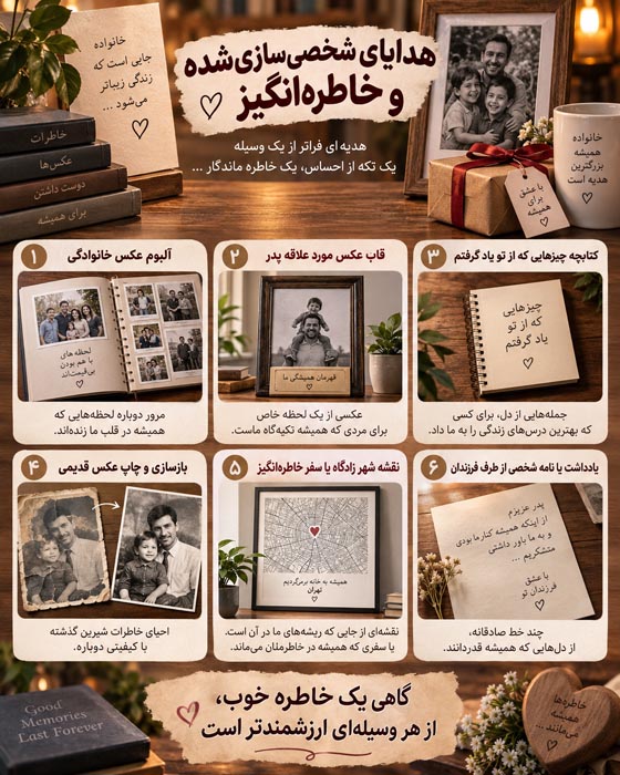 هدایای شخصی سازی شده و خاطره انگیز برای پدر