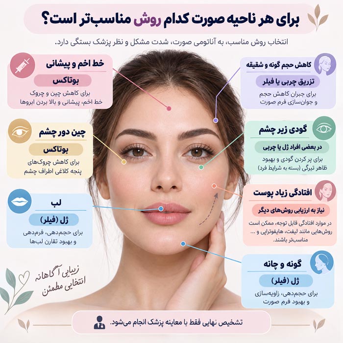 تفاوت تزریق ژل، بوتاکس و چربی چیست؟ کدام روش بهتر است؟