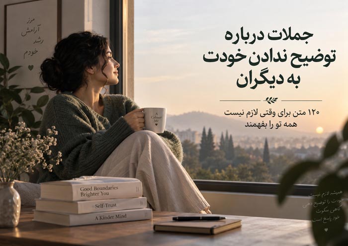 جملات درباره توضیح ندادن خودت به دیگران؛ ۱۲۰ متن برای وقتی لازم نیست همه تو را بفهمند 1 جملات درباره توضیح ندادن خودت به دیگران و نیاز نداشتن به تأیید