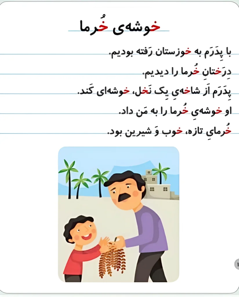 ۱۰۰ کلمه سخت و آسان با حرف (خـ، خ) برای کلاس اول دبستان؛ املا، سرمشق و آموزش نشانه خ 3 کلمات ساده با حرف خ برای کلاس اول