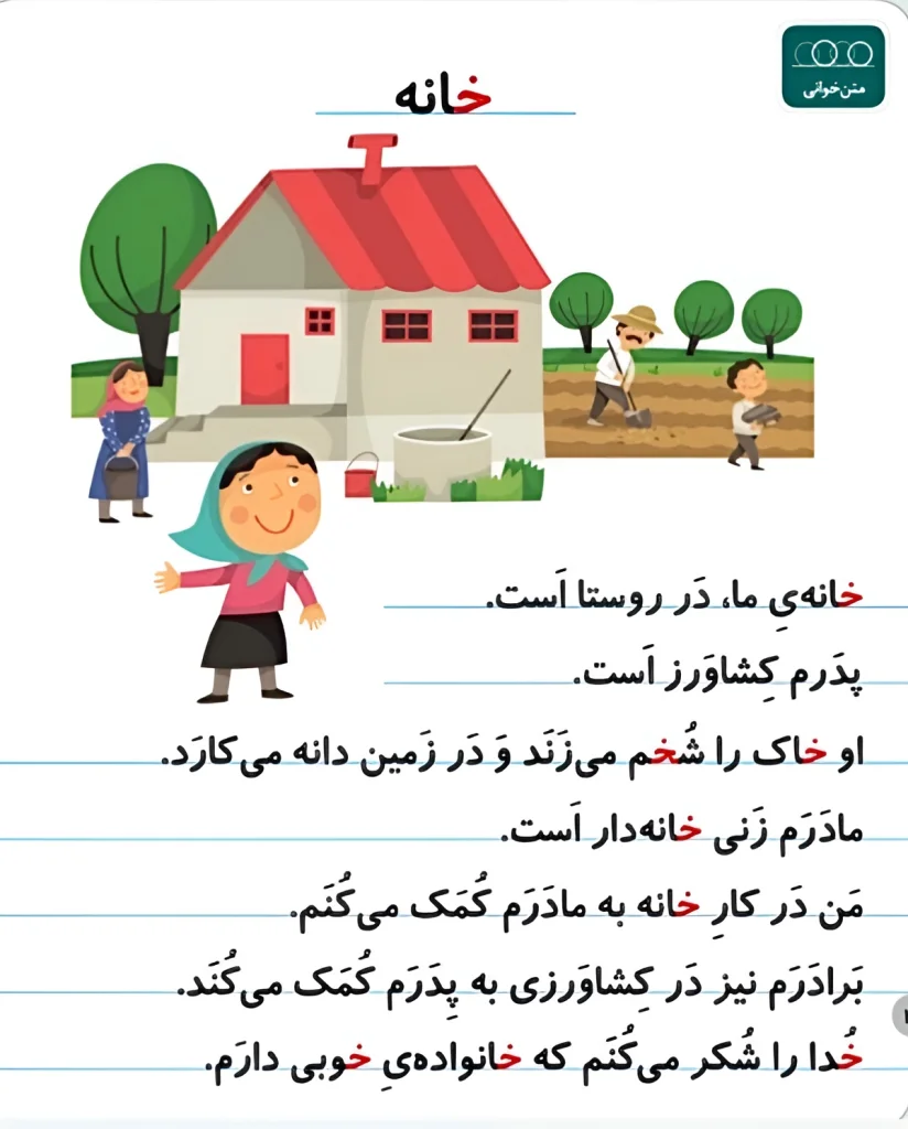 ۱۰۰ کلمه سخت و آسان با حرف (خـ، خ) برای کلاس اول دبستان؛ املا، سرمشق و آموزش نشانه خ 6 آموزش نوشتن نشانه خ