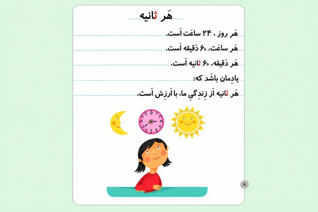 کلمات سخت و آسان با نشانه «ثـ، ث» برای کلاس اول دبستان + آموزش نوشتن و شعر 6 تمرین دوم: رونویسی کلمات