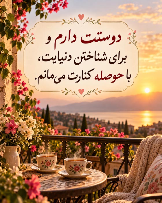 متن درباره عشق آرام و بدون عجله؛ دوستت دارم و برای ساختن آیندهمان عجلهای ندارم 2 عکسنوشته عاشقانه درباره دوست داشتن بدون عجله