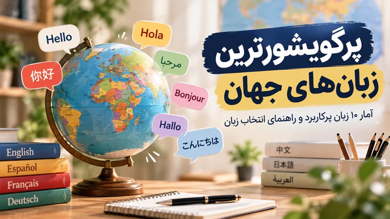 پرگویشورترین زبانهای جهان؛ آمار ۱۰ زبان پرکاربرد و راهنمای انتخاب زبان 1 پرگویشورترین زبانهای جهان در سال ۲۰۲۶ و راهنمای انتخاب زبان