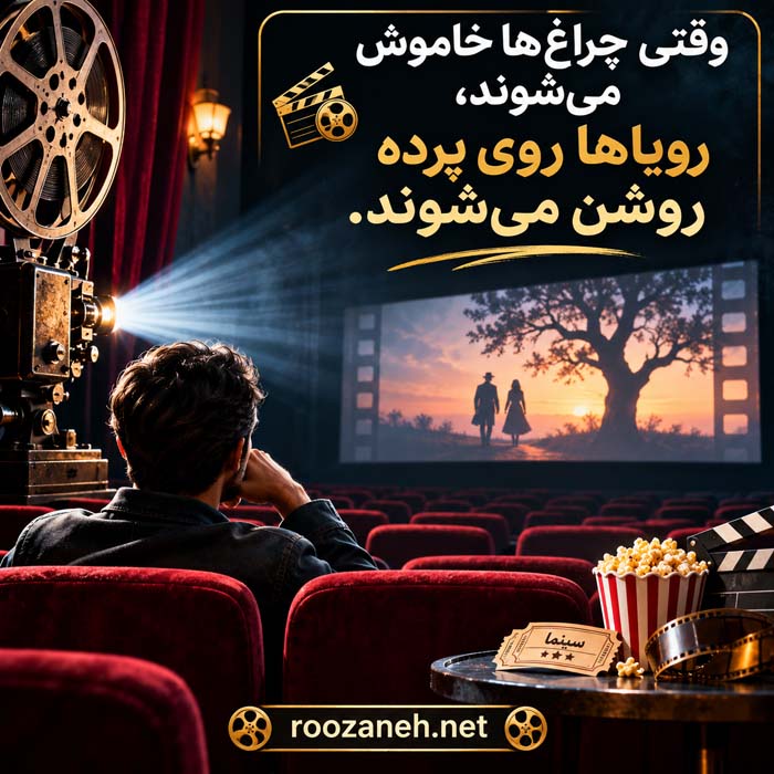 عکس نوشته های عشق به سینما