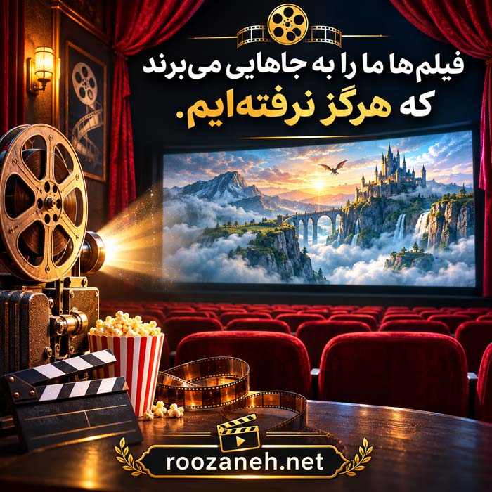 عکس نوشته های عشق به سینما