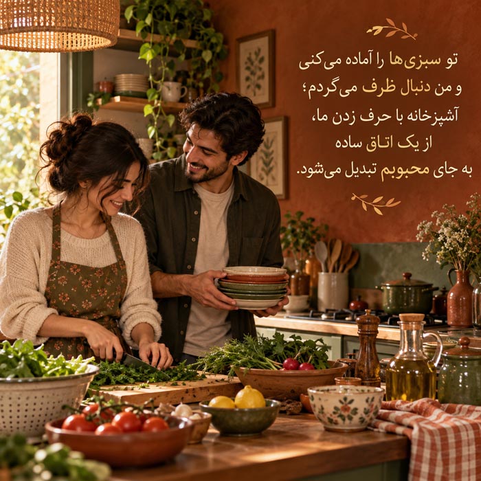 عکس نوشته عاشقانه درباره خوشبختی‌های کوچک کنار هم بودن