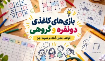 بازیهای کاغذی دونفره و گروهی؛ قواعد، جدول آماده و نمونه اجرا بازیهای کاغذی دونفره و گروهی