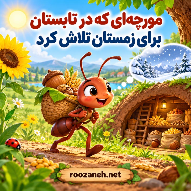 قصه بچگانه درباره تغییر فصلها | داستانهای آموزنده درباره چهار فصل سال 5 مورچهای که در تابستان برای زمستان تلاش کرد