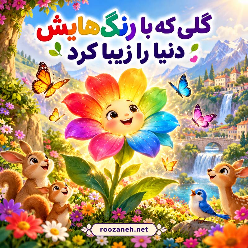 قصه بچگانه قدرت خدا | داستانهای آموزنده درباره نشانههای خداوند برای کودکان 7 گلی که با رنگهایش دنیا را زیبا کرد