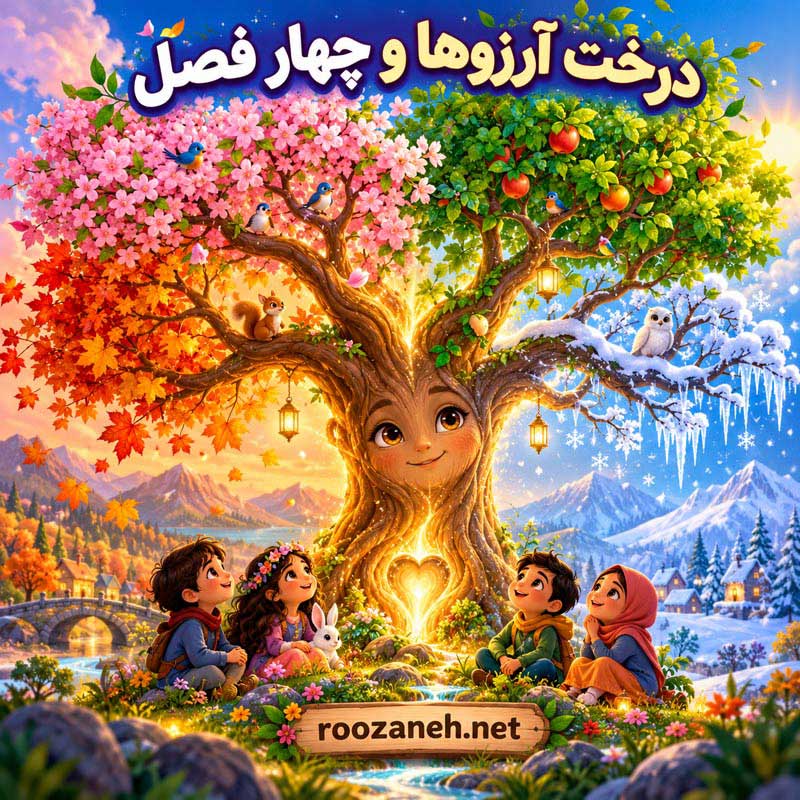 قصه بچگانه درباره تغییر فصلها | داستانهای آموزنده درباره چهار فصل سال 7 درخت آرزوها و چهار فصل