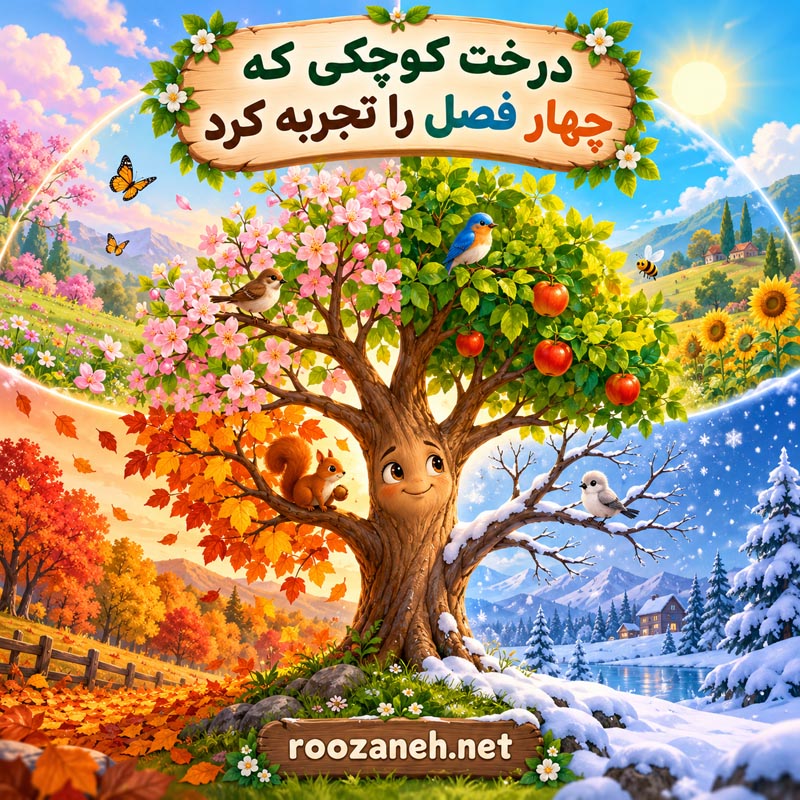 قصه بچگانه درباره تغییر فصلها | داستانهای آموزنده درباره چهار فصل سال 4 درخت کوچکی که چهار فصل را تجربه کرد