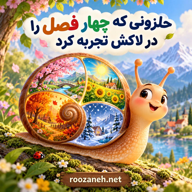 قصه بچگانه درباره تغییر فصلها | داستانهای آموزنده درباره چهار فصل سال 6 حلزونی که چهار فصل را در لاکش تجربه کرد