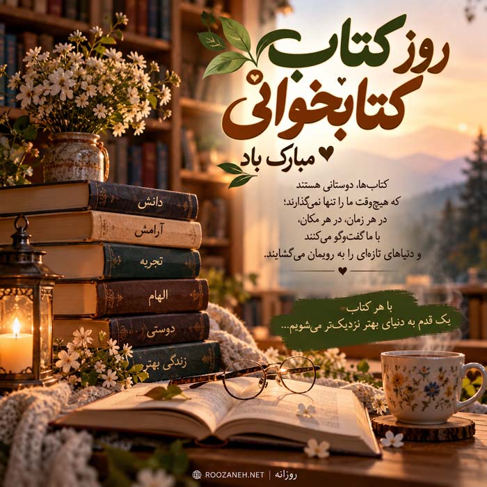 عکس نوشته تبریک روز کتاب و کتابخوانی ( ۲۰ عکس زیبا مخصوص افراد کتابباز ) 16 عکس نوشته تبریک روز کتاب