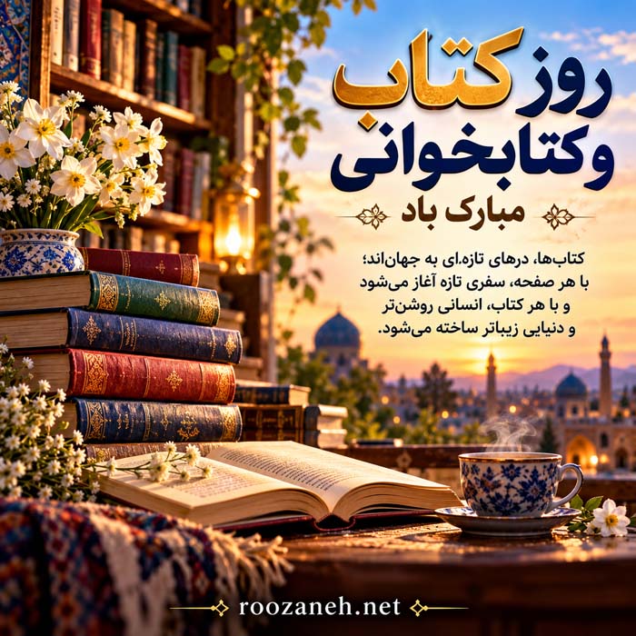 عکس نوشته تبریک روز کتاب و کتابخوانی ( ۲۰ عکس زیبا مخصوص افراد کتابباز ) 2 عکس نوشته تبریک روز کتاب