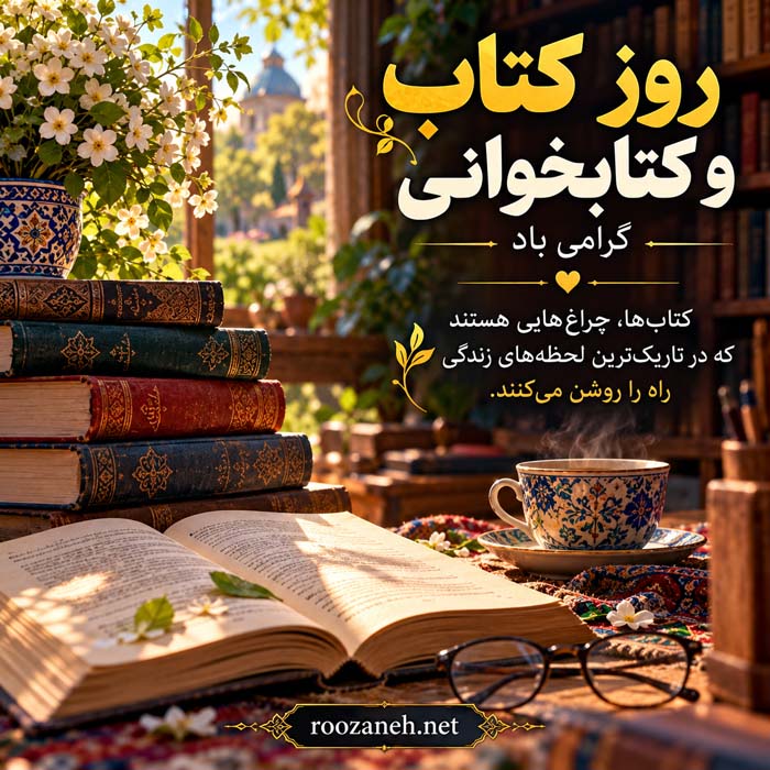 عکس نوشته تبریک روز کتاب و کتابخوانی ( ۲۰ عکس زیبا مخصوص افراد کتابباز ) 8 عکس نوشته تبریک روز کتاب