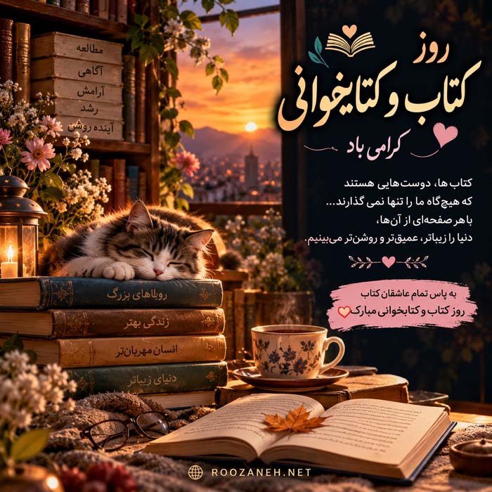 عکس نوشته تبریک روز کتاب و کتابخوانی ( ۲۰ عکس زیبا مخصوص افراد کتابباز ) 5 عکس نوشته تبریک روز کتاب