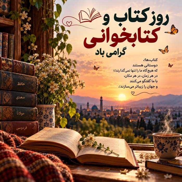 عکس نوشته تبریک روز کتاب و کتابخوانی ( ۲۰ عکس زیبا مخصوص افراد کتابباز ) 12 عکس نوشته تبریک روز کتاب