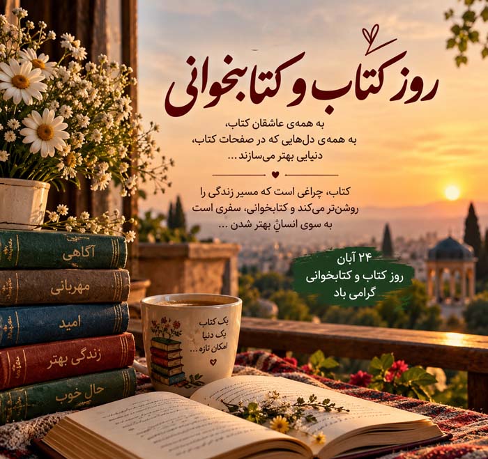 عکس نوشته تبریک روز کتاب و کتابخوانی ( ۲۰ عکس زیبا مخصوص افراد کتابباز ) 14 عکس نوشته تبریک روز کتاب