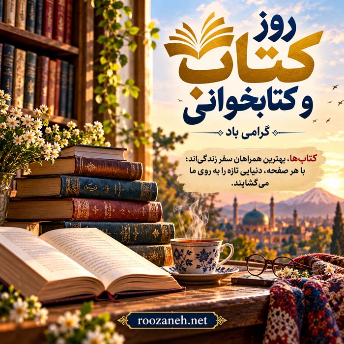 عکس نوشته تبریک روز کتاب و کتابخوانی ( ۲۰ عکس زیبا مخصوص افراد کتابباز ) 7 عکس نوشته تبریک روز کتاب