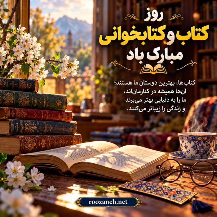 عکس نوشته تبریک روز کتاب و کتابخوانی ( ۲۰ عکس زیبا مخصوص افراد کتابباز ) 18 عکس نوشته تبریک روز کتاب