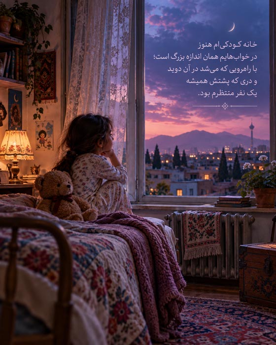 دلنوشته برای خانه کودکی؛ دلتنگی برای جایی که دیگر شبیه گذشته نیست 2 کودک کنار پنجره در غروب؛ عکسنوشته دلتنگی برای خانه کودکی
