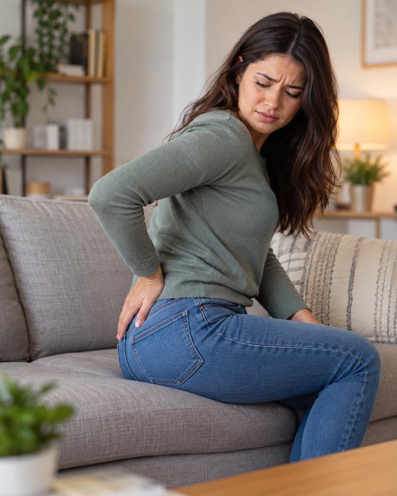 علائم کیست مویی در مراحل اولیه؛ تشخیص، پماد و زمان مراجعه به پزشک 2 نشانههای اولیه کیست مویی مانند درد و تغییرات پوستی نزدیک دنبالچه