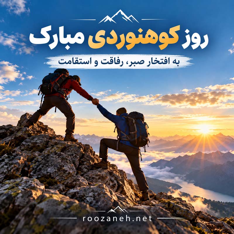 عکس نوشته و متن تبریک روز کوهنوردی | عکس و جملات زیبا برای عاشقان قلهها 11 عکس نوشته و متن تبریک روز کوهنوردی
