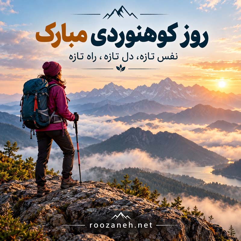 عکس نوشته و متن تبریک روز کوهنوردی | عکس و جملات زیبا برای عاشقان قلهها 15 عکس نوشته و متن تبریک روز کوهنوردی