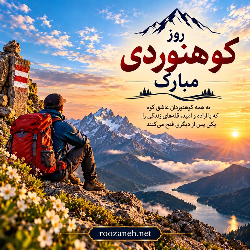 عکس نوشته و متن تبریک روز کوهنوردی | عکس و جملات زیبا برای عاشقان قلهها 17 عکس نوشته و متن تبریک روز کوهنوردی