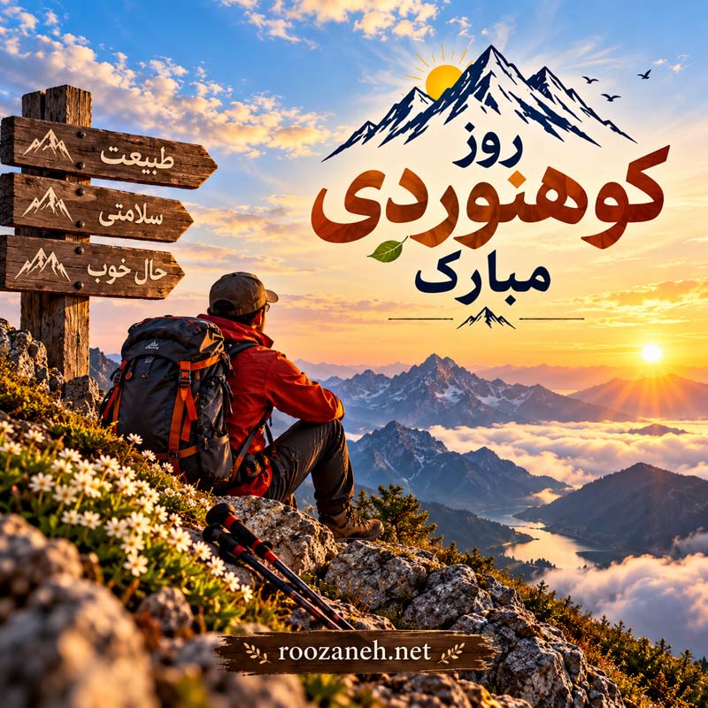عکس نوشته و متن تبریک روز کوهنوردی | عکس و جملات زیبا برای عاشقان قلهها 20 عکس نوشته و متن تبریک روز کوهنوردی