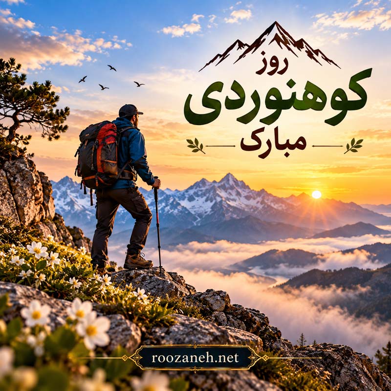 عکس نوشته و متن تبریک روز کوهنوردی | عکس و جملات زیبا برای عاشقان قلهها 3 عکس نوشته و متن تبریک روز کوهنوردی