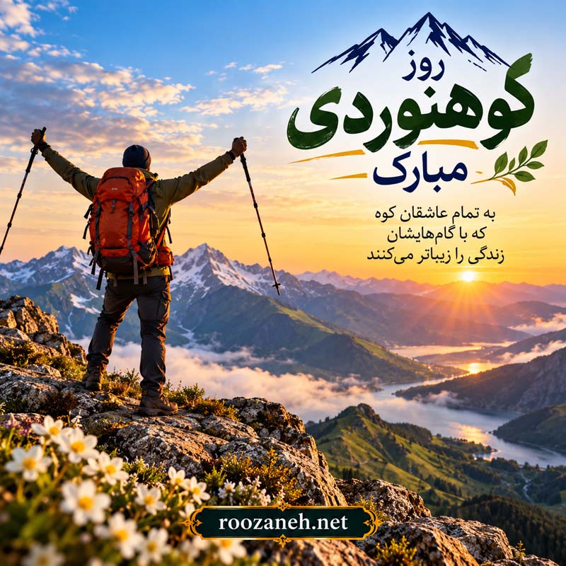 عکس نوشته و متن تبریک روز کوهنوردی | عکس و جملات زیبا برای عاشقان قلهها 5 عکس نوشته و متن تبریک روز کوهنوردی