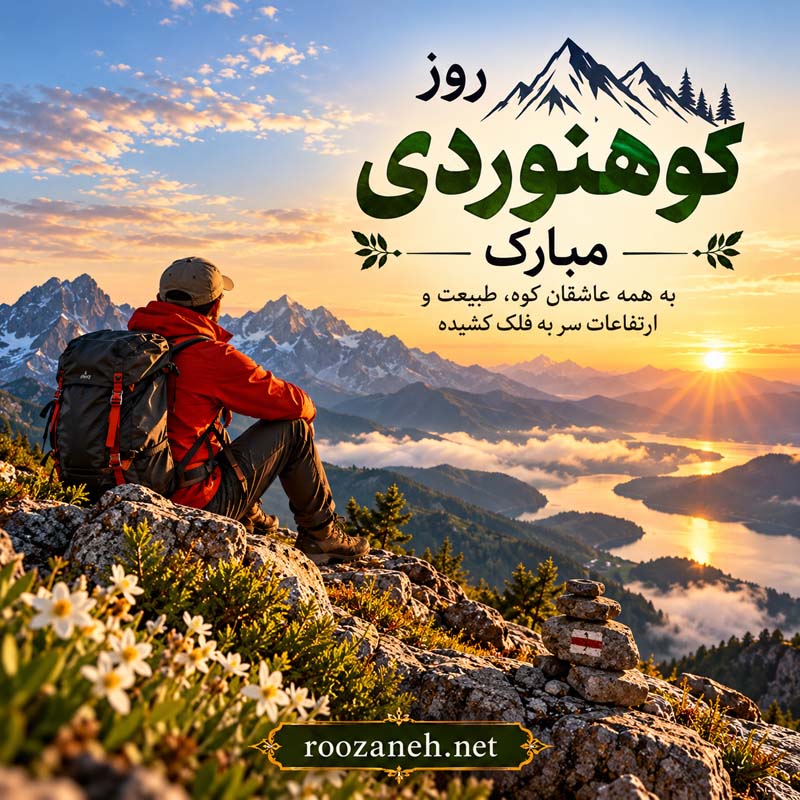 عکس نوشته و متن تبریک روز کوهنوردی | عکس و جملات زیبا برای عاشقان قلهها 7 عکس نوشته و متن تبریک روز کوهنوردی