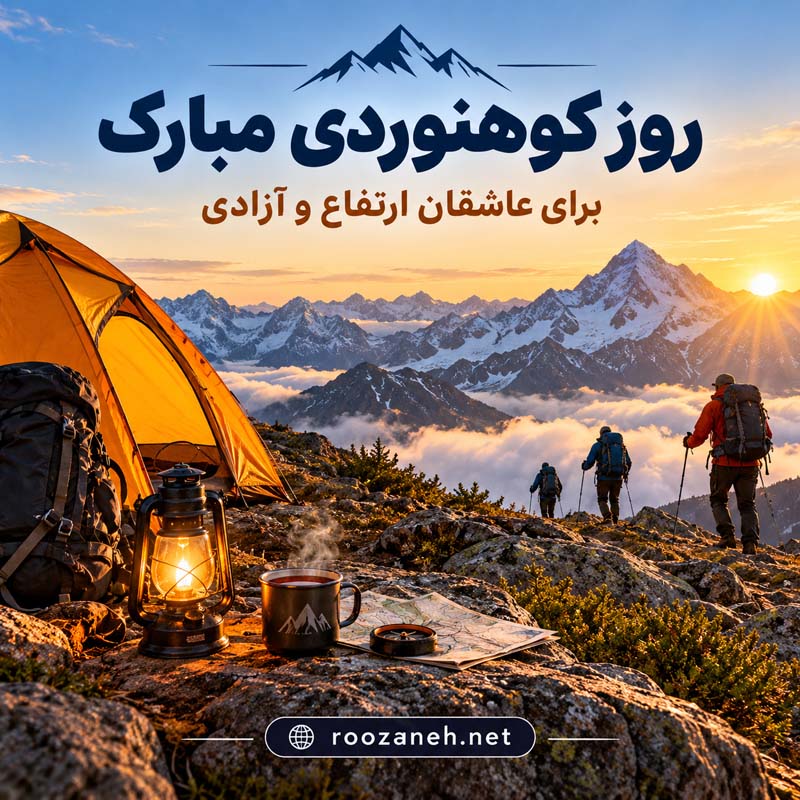 عکس نوشته و متن تبریک روز کوهنوردی | عکس و جملات زیبا برای عاشقان قلهها 9 عکس نوشته و متن تبریک روز کوهنوردی