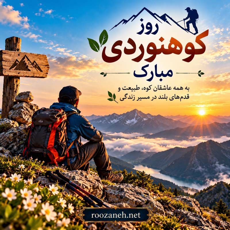 عکس نوشته و متن تبریک روز کوهنوردی | عکس و جملات زیبا برای عاشقان قلهها 10 عکس نوشته و متن تبریک روز کوهنوردی