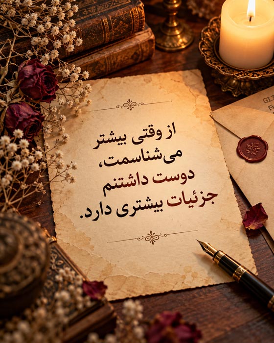 متن عاشقانه درباره دوست داشتن آدم واقعی؛ عاشق توام حتی با تمام نقصها و تفاوتهایت 5 کنار من خودت باش؛ متن عاشقانه درباره پذیرش و صداقت