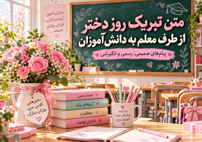 متن تبریک روز دختر از طرف معلم به دانشآموزان؛ ۸۰ پیام صمیمی و انگیزشی 2 تبریک روز دختر به دانشآموزان از طرف معلم برای گروه کلاس