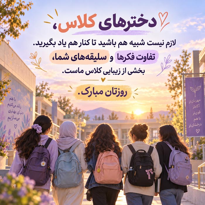 متن تبریک روز دختر از طرف معلم به دانشآموزان؛ ۸۰ پیام صمیمی و انگیزشی 3 پیام صمیمانه روز دختر از معلم برای دخترهای کلاس